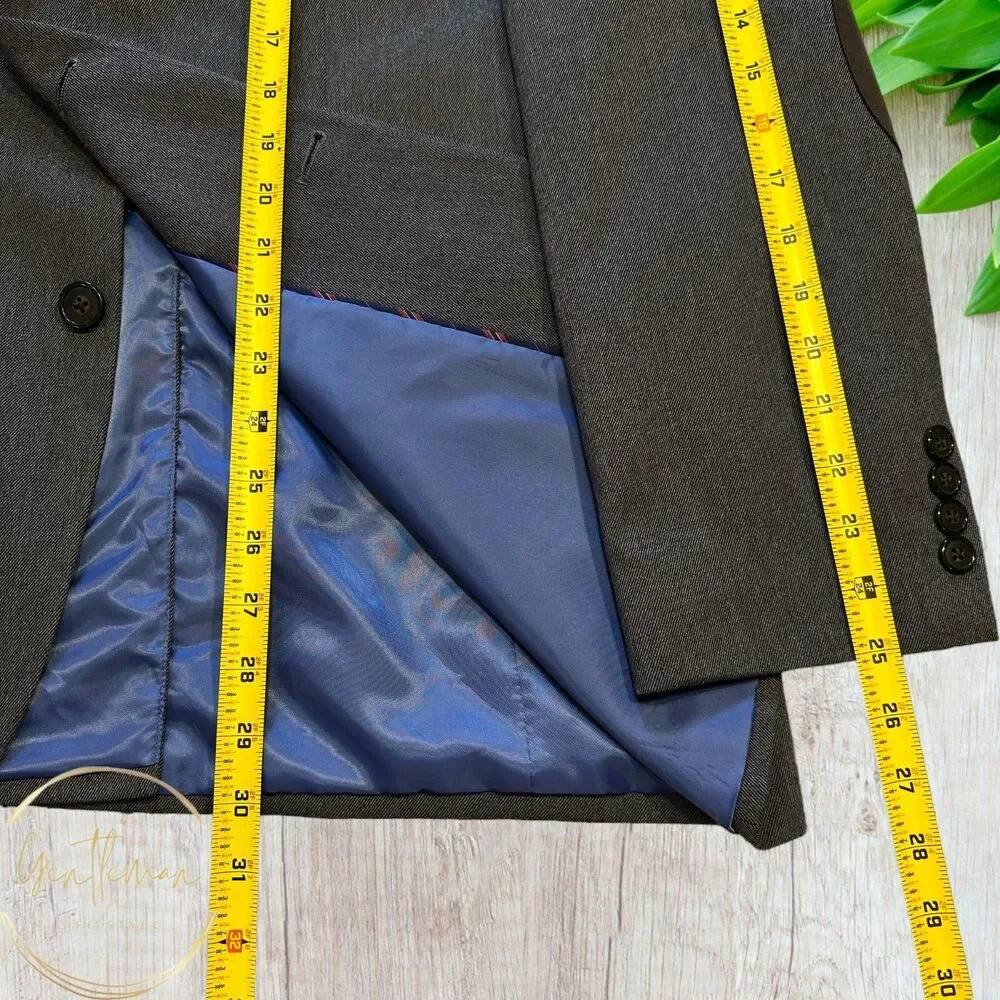 CHAPS Men’s Blazer Sport Coat Two Button Single Vent Suit Jacket 44R Gray